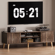 Yorbay TV - Bank mit Türen & offenen Fächern, 147 cm, Dunkelwalnuss - YB096 - D052 - 2 - Yorbay.de