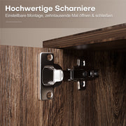 Yorbay TV - Bank mit Türen & offenen Fächern, 147 cm, Dunkelwalnuss - YB096 - D052 - 5 - Yorbay.de