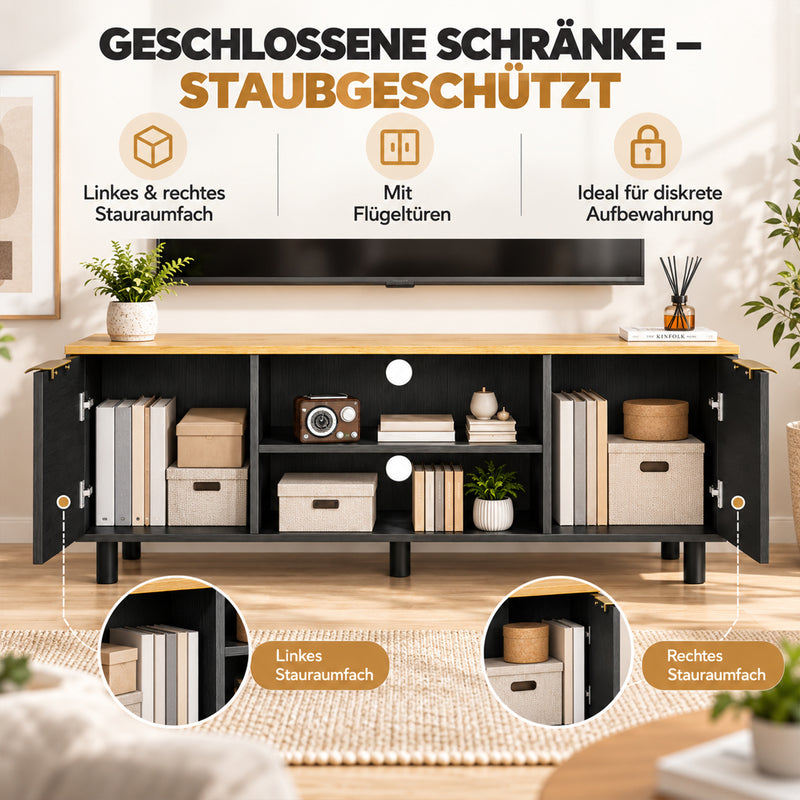 Yorbay TV Lowboard 120 cm mit offenen Fächern und Türen - YW031-D104 - 5 - Yorbay.de