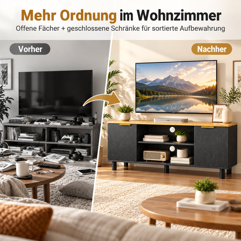 Yorbay TV Lowboard 120 cm mit offenen Fächern und Türen - YW031-D104 - 7 - Yorbay.de