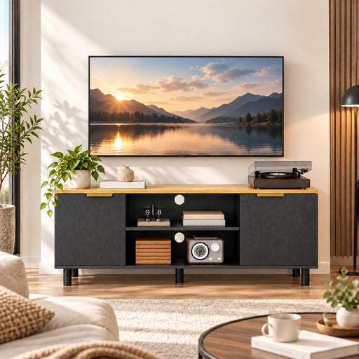 Yorbay TV Lowboard 120 cm mit offenen Fächern und Türen - YW031-D104 - 2 - Yorbay.de