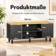 Yorbay TV Lowboard 120 cm mit offenen Fächern und Türen - YW031-D104 - 3 - Yorbay.de