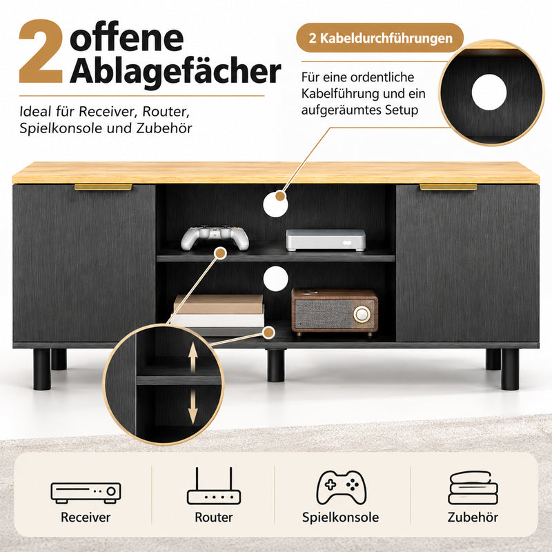 Yorbay TV Lowboard 120 cm mit offenen Fächern und Türen - YW031-D104 - 4 - Yorbay.de