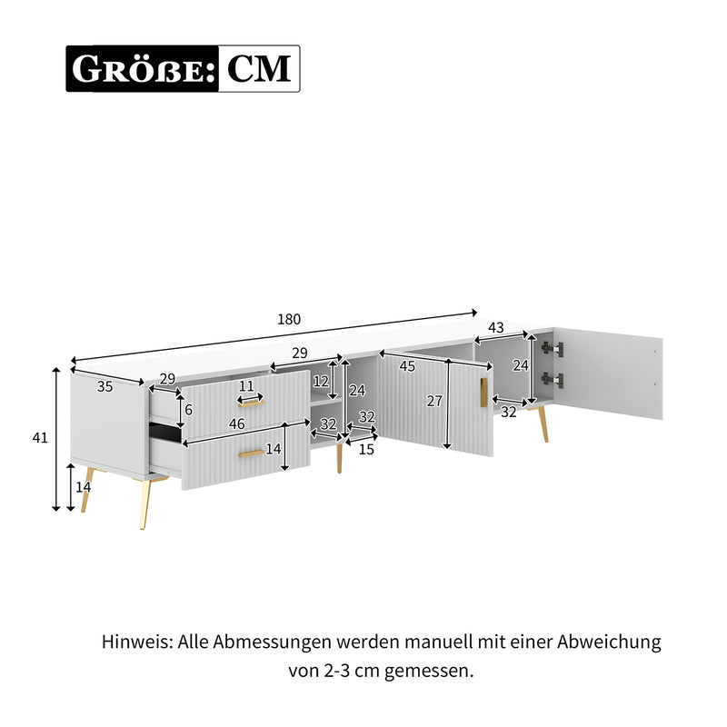 TV - Schrank für 75 - Zoll - Fernseher, 180 x 35 x 41 cm - YB - 300875876WAA - 3 - Yorbay.de