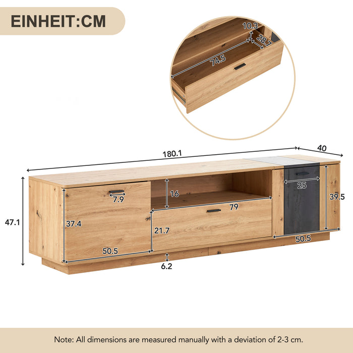 TV - Schrank für 80 - Zoll - Fernseher, 180 x 40 x 47 cm - YB - 311893894AAZ - 3 - Yorbay.de