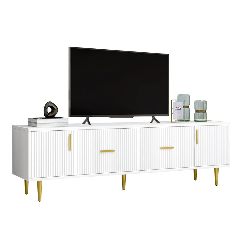 TV-Schrank für 70-Zoll-Fernseher mit goldenen Akzenten, 170x40x50 cm - YB-312124125AAW - 1 - Yorbay.de