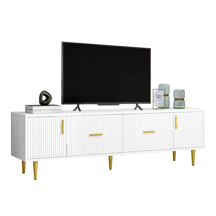 TV-Schrank für 70-Zoll-Fernseher mit goldenen Akzenten, 170x40x50 cm