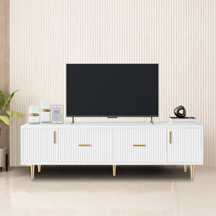 TV-Schrank für 70-Zoll-Fernseher mit goldenen Akzenten, 170x40x50 cm