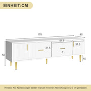 TV - Schrank für 70 - Zoll - Fernseher mit goldenen Akzenten, 170x40x50 cm - YB - 312124125AAW - 3 - Yorbay.de