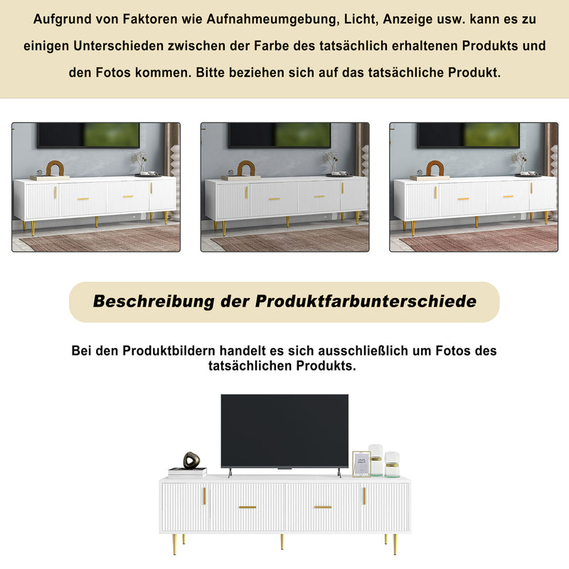 TV-Schrank für 70-Zoll-Fernseher mit goldenen Akzenten, 170x40x50 cm - YB-312124125AAW - 7 - Yorbay.de