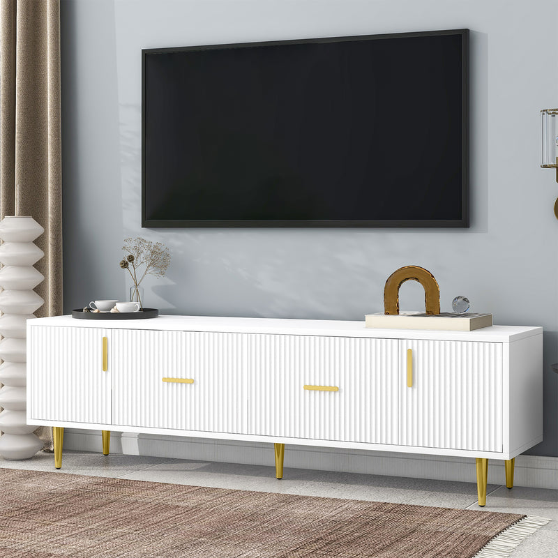 TV-Schrank für 70-Zoll-Fernseher mit goldenen Akzenten, 170x40x50 cm - YB-312124125AAW - 8 - Yorbay.de