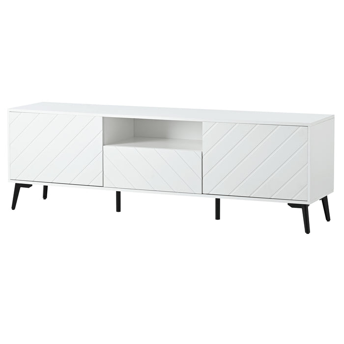 TV-Schrank für 70-Zoll-Fernseher mit 2 Türen und 1 Schublade, 170x39.5x55cm