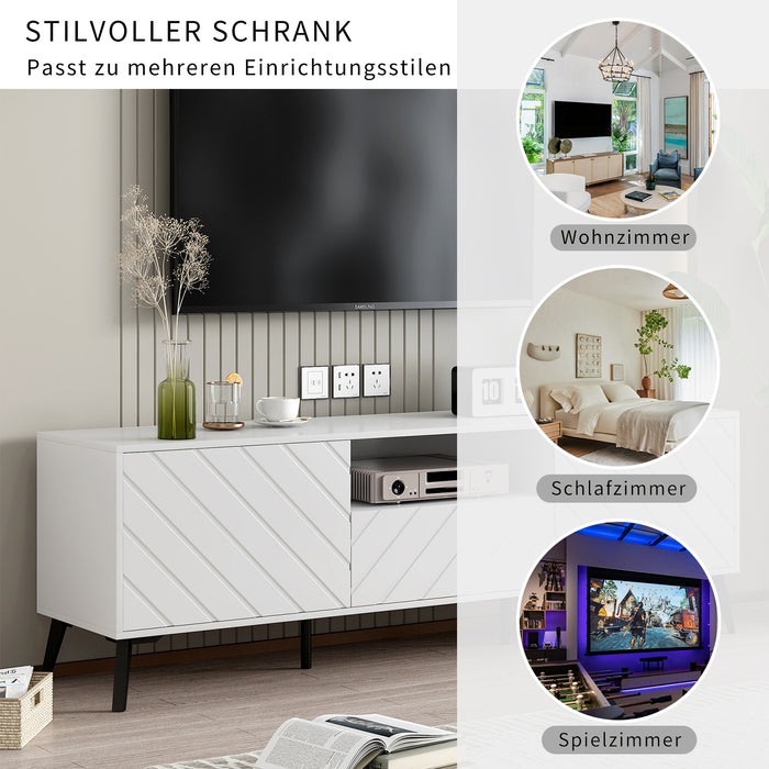 TV-Schrank für 70-Zoll-Fernseher mit 2 Türen und 1 Schublade, 170x39.5x55cm