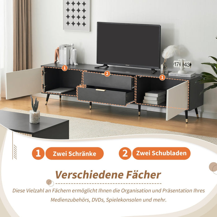 3 - teiliges Wohnzimmerset: TV - Schrank, Couchtisch & Beistelltisch - YB - 5321801234ZAA - 7 - Yorbay.de