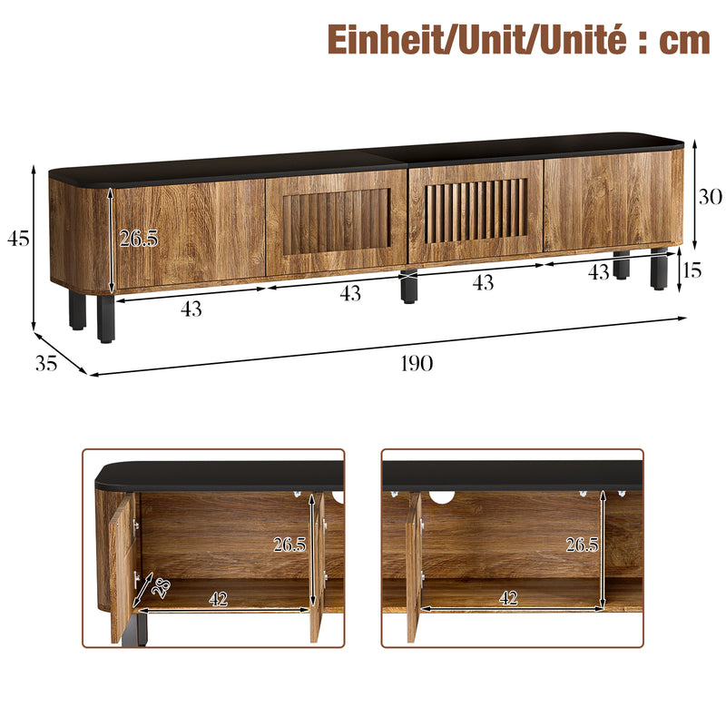 Yorbay TV Lowboard 190 cm mit 4 Türen, Stauraum - YW026-D096 - 9 - Yorbay.de