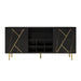 Beistellschrank mit Weinregal in Schwarz - Gold, 148x40x70 cm - YB - 306702703AAA - 1 - Yorbay.de