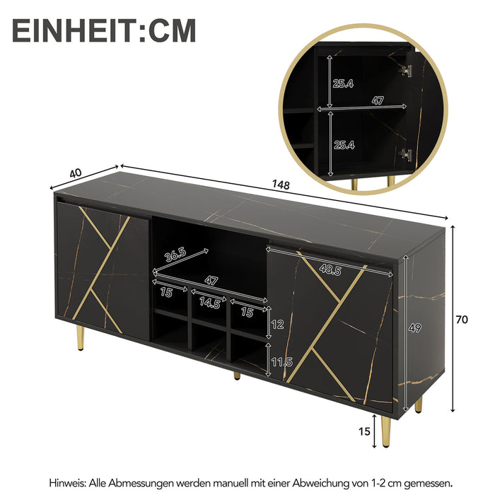 TV-Schrank in Schwarz mit Weinregal 306702703AAA_3