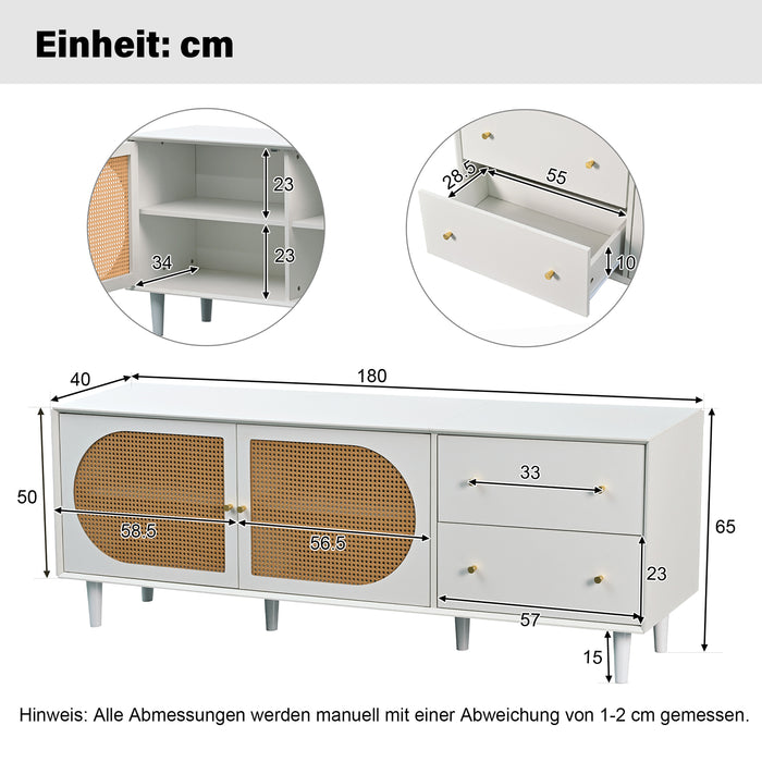 Fernsehtisch in Weiß mit Schubladen 307768769WAA_3