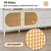 Weißer TV - Schrank mit Echtholzfüßen und Stauraum, 180x40x65cm - YB - 307768769WAA - 5 - Yorbay.de