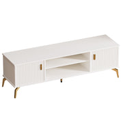 Yorbay TV - Bank mit Türen & offenen Fächern, weiß, 147 cm - YB096-D060 - 1 - Yorbay.de