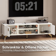 Yorbay TV - Bank mit Türen & offenen Fächern, weiß, 147 cm - YB096-D060 - 10 - Yorbay.de