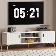 Yorbay TV - Bank mit Türen & offenen Fächern, weiß, 147 cm - YB096-D060 - 2 - Yorbay.de