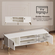 Yorbay TV - Bank mit Türen & offenen Fächern, weiß, 147 cm - YB096-D060 - 4 - Yorbay.de