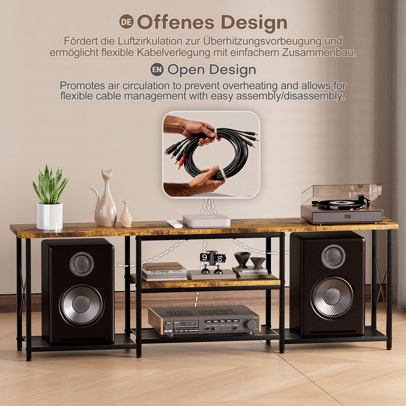 Yorbay TV - Lowboard für Fernseher im Industrie - Design, 160 cm - YB113 - T082 - 4 - Yorbay.de