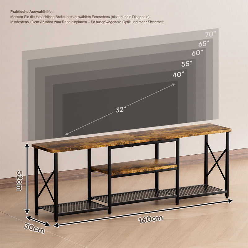 Yorbay TV - Lowboard für Fernseher im Industrie - Design, 160 cm - YB113 - T082 - 3 - Yorbay.de