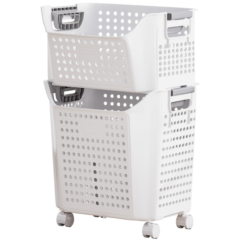 Yorbay Wäschekorb auf Rollen mit Griffen - YB075-W022 - 1 - Yorbay.de