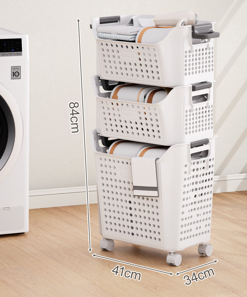 Yorbay Wäschekorb auf Rollen mit Griffen - YB075-W023 - 11 - Yorbay.de
