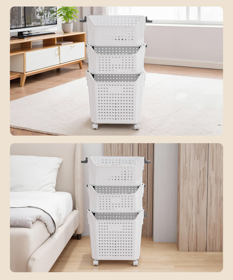 Yorbay Wäschekorb auf Rollen mit Griffen - YB075-W023 - 18 - Yorbay.de