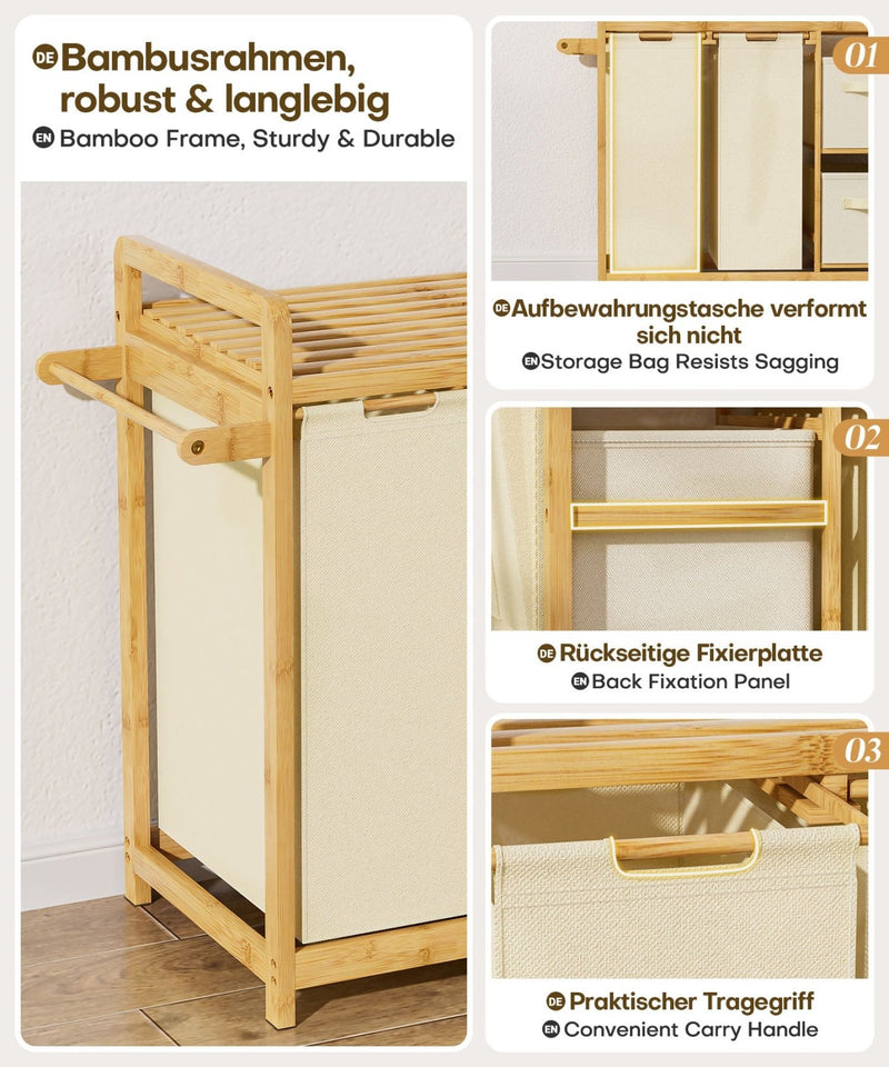 Yorbay Wäschekorb Regal 140L mit 4 Fächern - YB136-Z122 - 7 - Yorbay.de