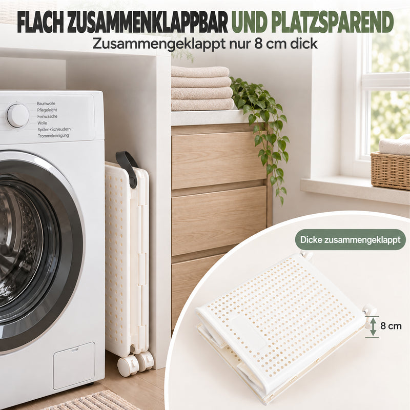 Yorbay Faltbarer Wäschekorb mit Rollen und Griffen