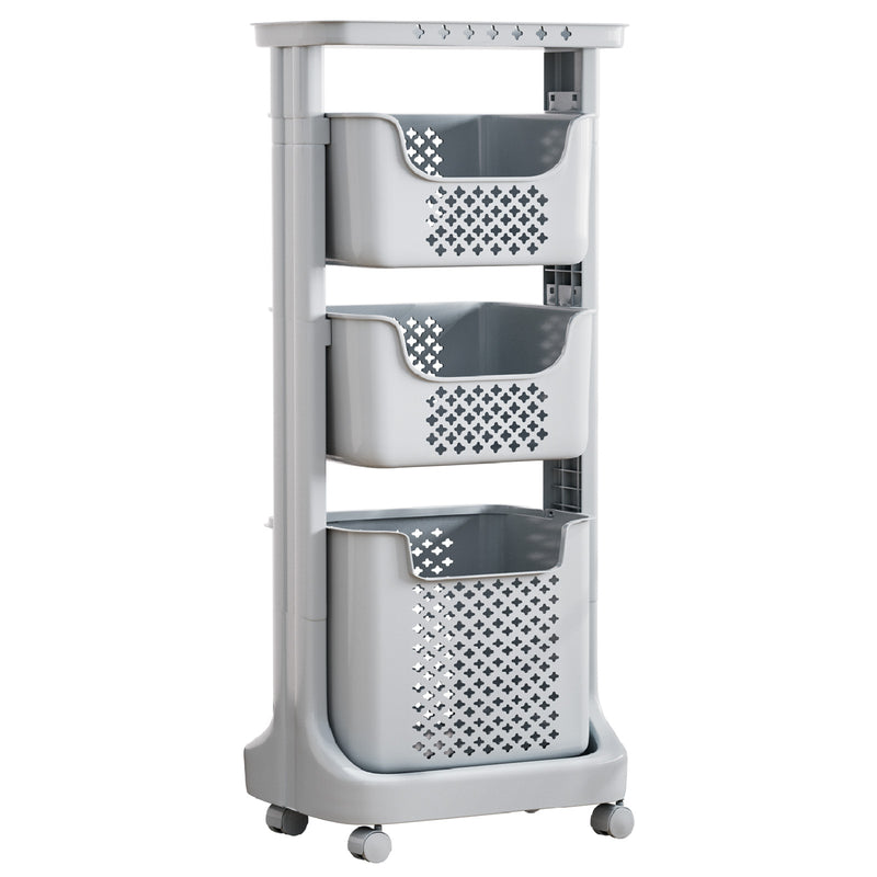 Yorbay Wäschesammler auf Rollen mit 3 Körben - YB080 - E020 - 11 - Yorbay.de