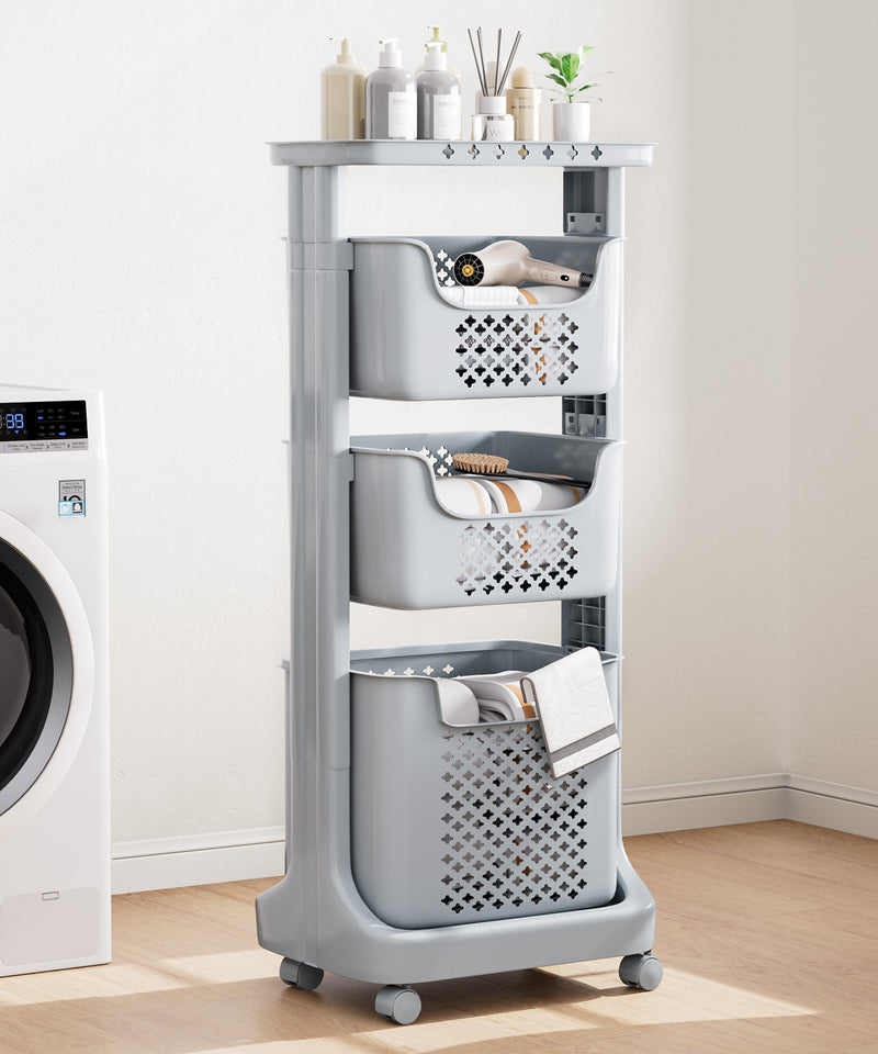 Yorbay Wäschesammler auf Rollen mit 3 Körben - YB080 - E020 - 20 - Yorbay.de