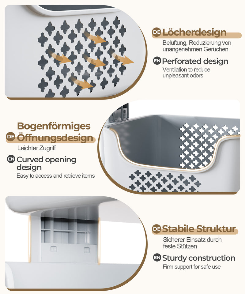 Yorbay Wäschesammler auf Rollen mit 3 Körben - YB080 - E020 - 15 - Yorbay.de