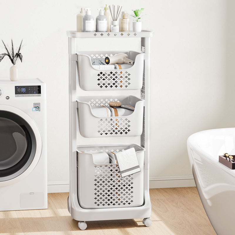 Yorbay Wäschesammler auf Rollen mit 3 Körben - YB080 - E019 - 2 - Yorbay.de