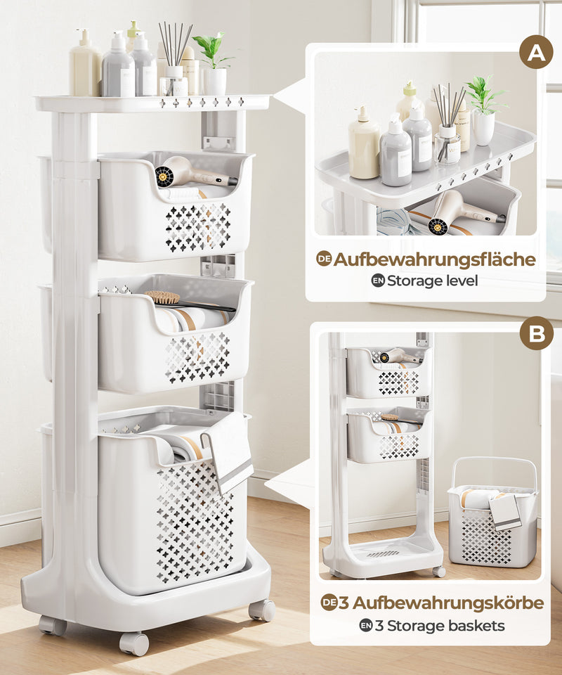 Yorbay Wäschesammler auf Rollen mit 3 Körben - YB080 - E019 - 4 - Yorbay.de