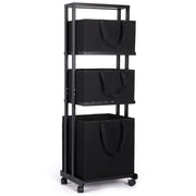 Yorbay Wäschewagen auf Rollen, Badregal aus Bambus mit 4 Fächern - YB008 - Z017B - 10 - Yorbay.de