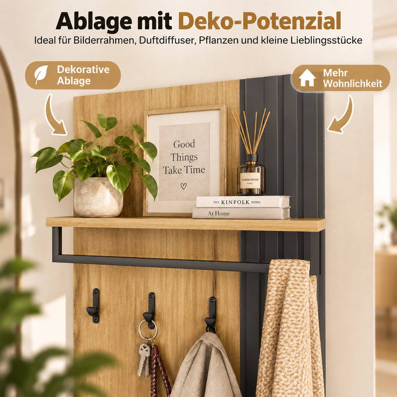 Yorbay Wandgarderobe mit Ablage und Kleiderstange