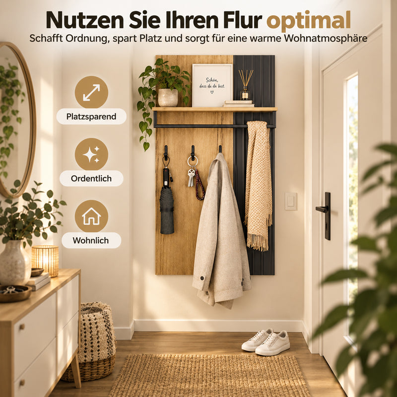 Yorbay Wandgarderobe mit Ablage und Kleiderstange