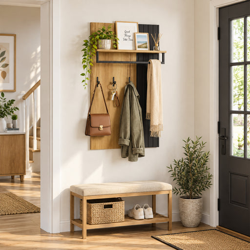 Yorbay Wandgarderobe mit Ablage und Kleiderstange - YW027-D098 - 2 - Yorbay.de
