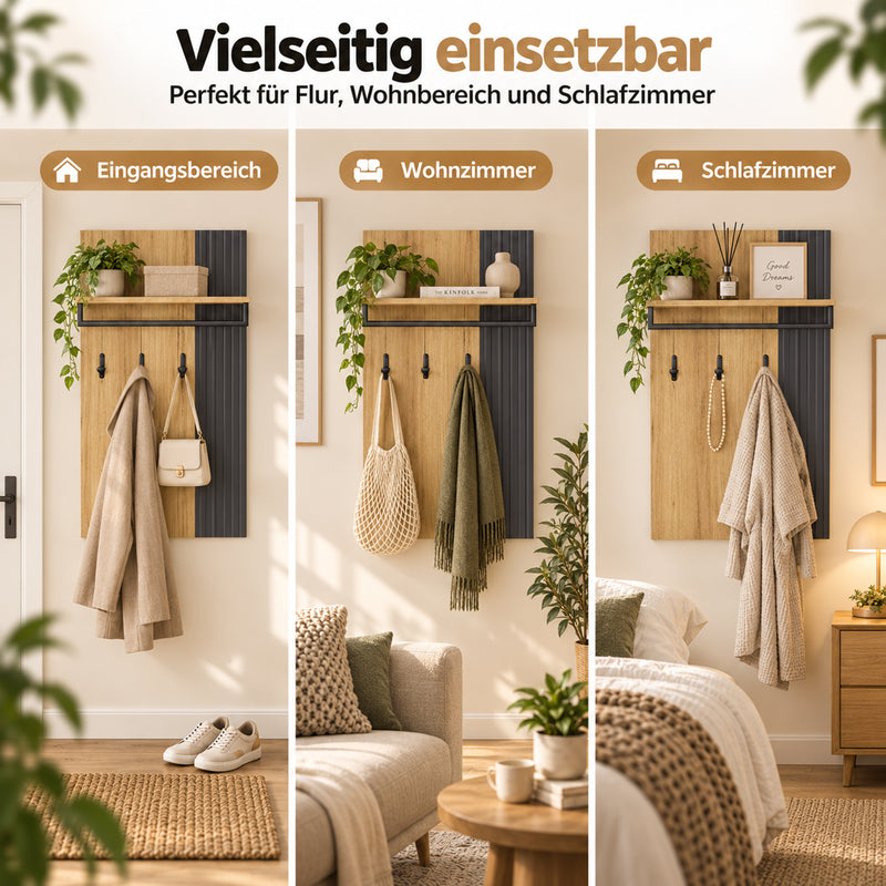 Yorbay Wandgarderobe mit Ablage und Kleiderstange