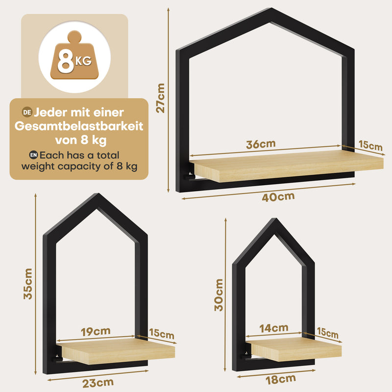 Yorbay 3 - teilige Wandregal - Set - YB118-T085 - 3 - Yorbay.de