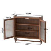 Vintage Wandschrank mit Glastüren und Handtuchhalter, 63 x 60 x 18 cm - YB - W2552P291567 - 3 - Yorbay.de