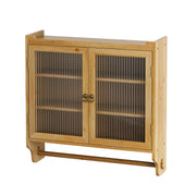 Vintage Wandschrank mit Glastüren und Handtuchhalter, 63 x 60 x 18 cm - YB - W2552P246672 - 15 - Yorbay.de