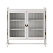 Vintage Wandschrank mit Glastüren und Handtuchhalter, 63 x 60 x 18 cm - YB - W2552P291568 - 17 - Yorbay.de