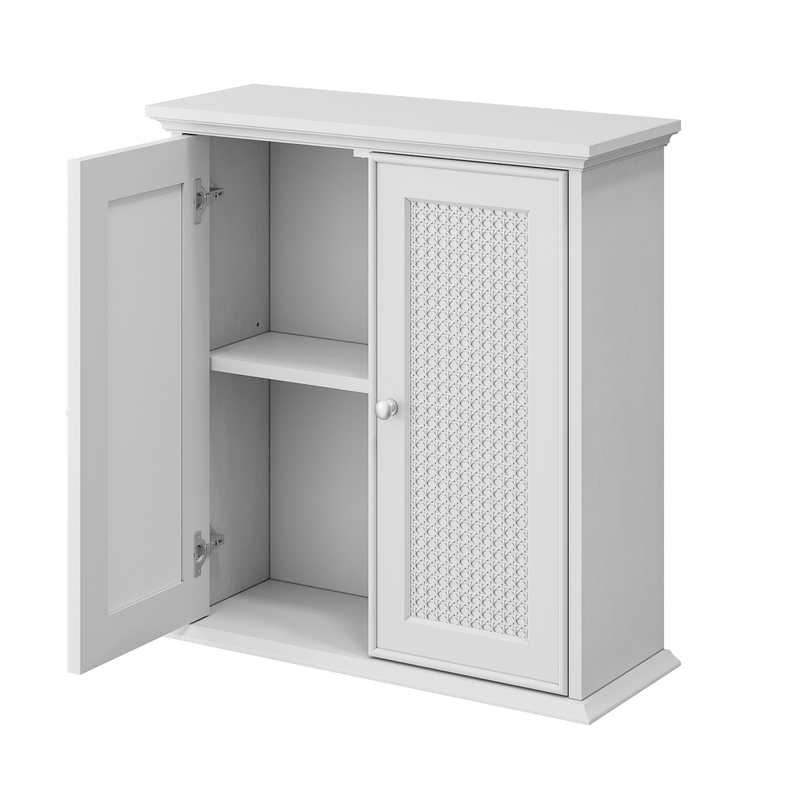 Wandmontierter Badezimmerschrank mit Korbtüren - YB - W3180P271282 - 1 - Yorbay.de