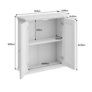 Wandmontierter Badezimmerschrank mit Korbtüren - YB - W3180P271282 - 3 - Yorbay.de